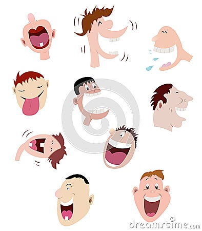 laughing face clip art. SET OF LAUGHING FACES (click