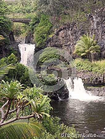 Stock Images: Seven sacred pools waterfalls in haleakala nationa