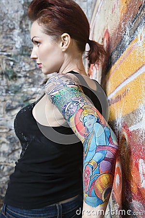 Royalty Free Stock Image: Sexy tattooed woman.