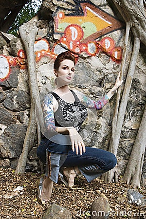 sexy tattooed women. Royalty Free Stock Photos: Sexy tattooed woman.