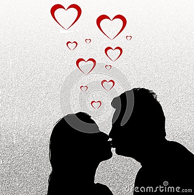 couple kissing silhouette. SILHOUETTE COUPLE KISSING