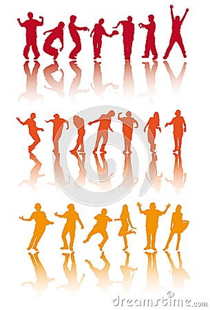 silhouettes of people dancing. SILHOUETTES OF DANCING PEOPLE