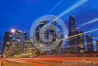 Singapore City Picture on Singapore City Skyline Traffic  Click Image To Zoom
