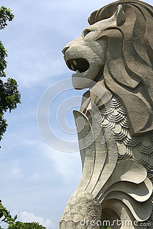 Singapore Merlion Picture Symbol on Singapore Merlion Statue