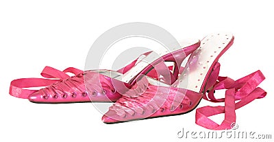 Sink pink ladies shoes,isolated on white