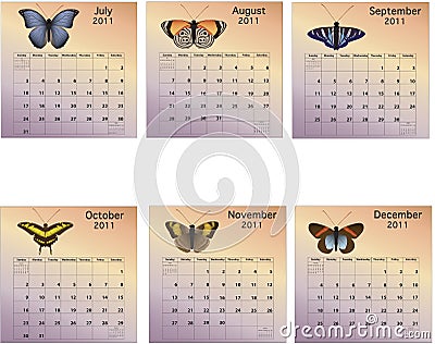 Month Calendar 2011 on Stock Image  Six Month 2011 Calendar  Image  14291771