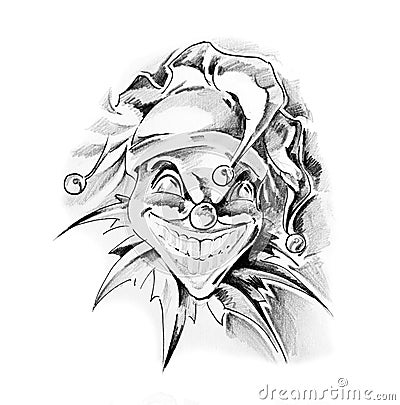 Graphic Design Creative on Stock Photos  Sketch Of Tattoo Art  Clown Joker  Image  17129163