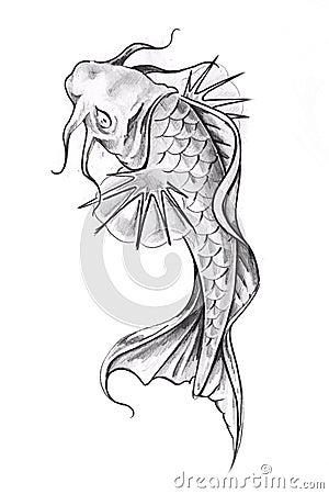 goldfish tattoo. SKETCH OF TATTOO ART, GOLDFISH
