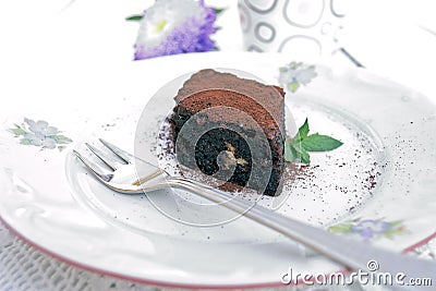 Stock Images: Slice of chocolate cake