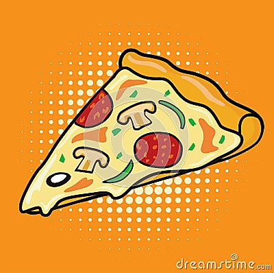 Pizza Vector Free on Slice Of Pepperoni Mushroom Pizza Royalty Free Stock Image   Image