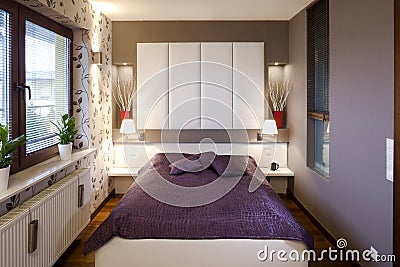 Royalty Free Stock Photo: Small bedroom interior. Image