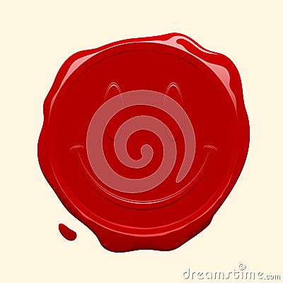 cartoon happy face pictures. Red smiley face wax seal