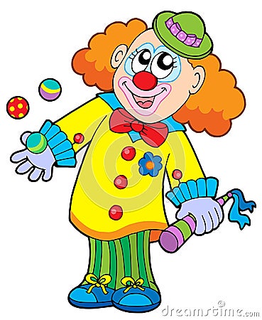 Clown Makeup on Smiling Cartoon Clown Stock Image   Image  7491231