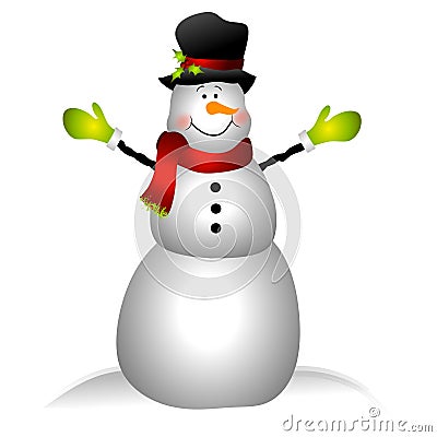 SMILING SNOWMAN CLIP ART ISOLATED (click image to zoom)