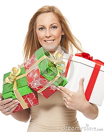 Gifts Women on Stock Photo  Smiling Young Woman With Gift  Image  21491880