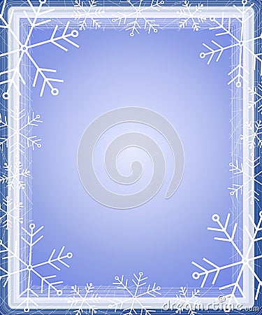 SNOWFLAKE BORDER FRAME BLUE (click image to zoom)