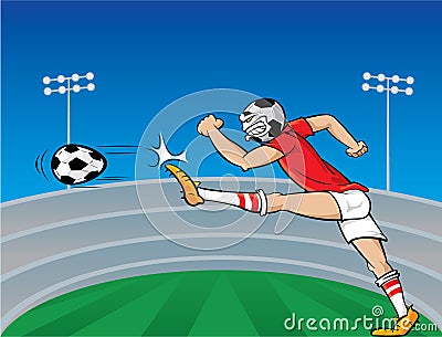 soccer player cartoon. Royalty Free Stock Photo: Soccer player cartoon