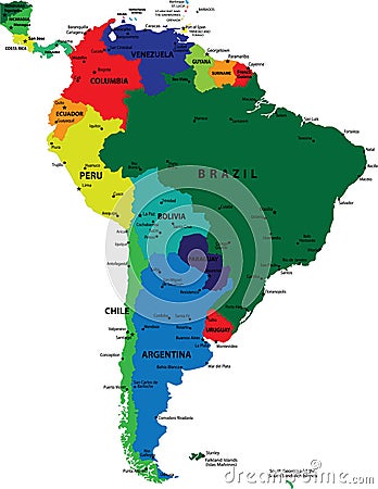 Political Map Of Bolivia. SOUTH AMERICA POLITICAL MAP