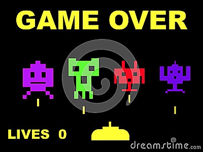 space invaders game. SPACE INVADERS GAME OVER