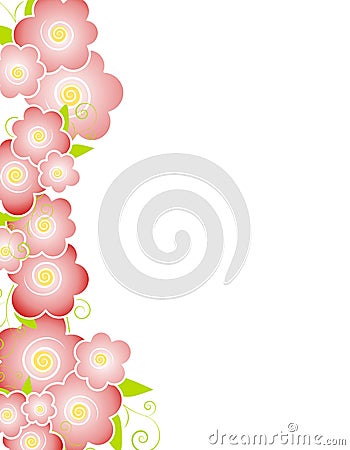 pink flowers borders. SPRING PINK FLOWERS BORDER