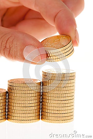Stacks Of Euro Coins Royalty Free Stock Images