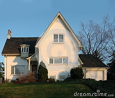 Stucco House In America Royalty Free Stock P