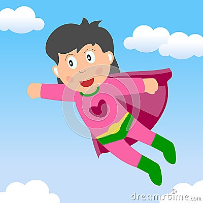 Flying Architecture on Superhero Girl Flying In The Sky Stock Photography   Image  19583912