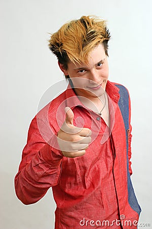 SURED GUY WITH GOLDEN HAIRSTYLE IN 