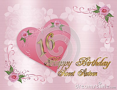... Free Stock Photography: Sweet 16 birthday card. Ima