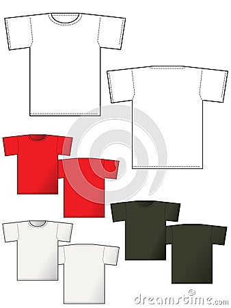 shirt outline front and back. T-SHIRT LAYOUT BACK AND FRONT