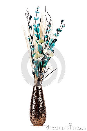 Dried Flower Arrangements on Tall Stylish Flower Arrangement In A Vase Isolated Stock Photography