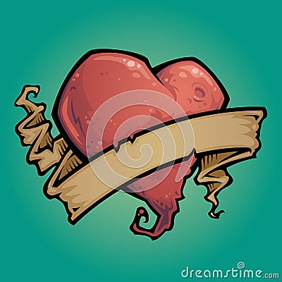 TATTOO HEART WITH RIBBON (click image to zoom)