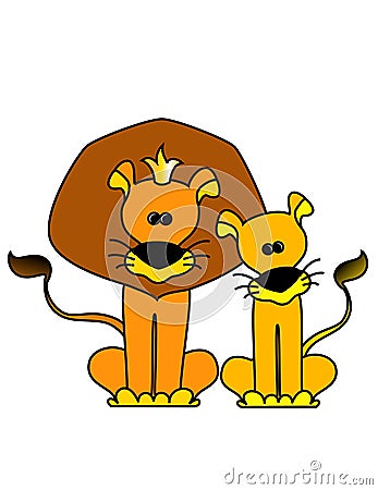 lion and lioness and cub. if a male lion cublearn Is