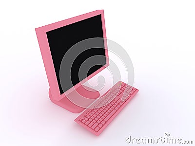 The pink desktop computer