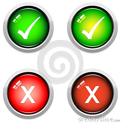Royalty Free Stock Image: Tick and Cross Buttons. Image: 8482806