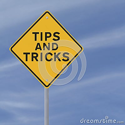 Tips  Trik on Road Sign Indicating Tips And Tricks  Against A Blue Sky Background
