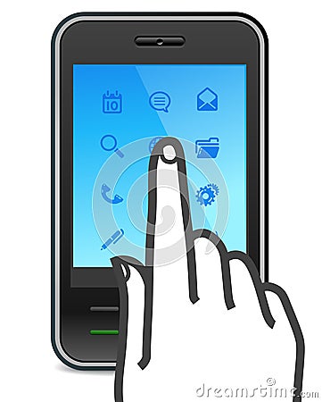 Smartphone on Touch Screen Smartphone Icon Stock Images   Image  19127824