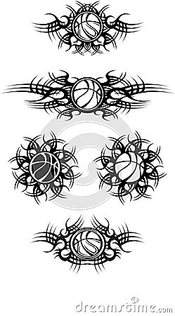 Architectural Drafting  Design on Tribal Basketballs Royalty Free Stock Photos   Image  10322898