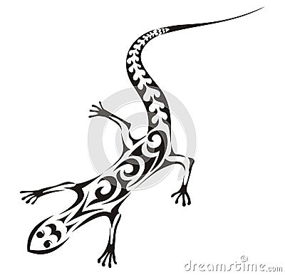 Stock Photo: Tribal lizard tattoo