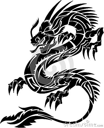 Dragon Tattoos on Tribal Tattoo Dragon Royalty Free Stock Photo   Image  6557745