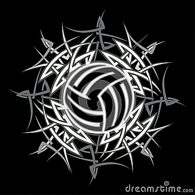 Volleyball Tattoos on Stock Photo  Tribal Volleyball Vector Logo  Image  11898080