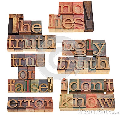 Truth And Lies Word Collage