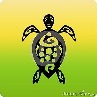 Turtle icon with tribal hint. Keywords: