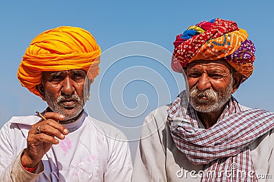 Two Old Indian Man With Colorful Turban Stock Image - Image: 25949511