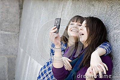 Gril on Home   Stock Images  Two Teen Gril