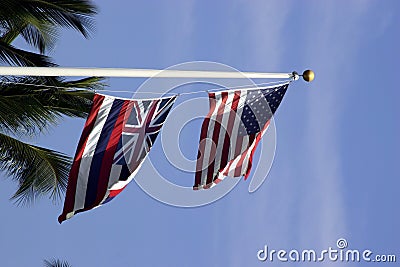 hawaii flag pictures. U.S. and Hawaii Flags