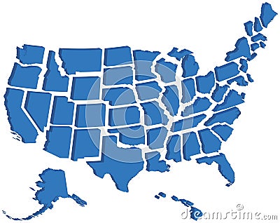 United States Map 3d