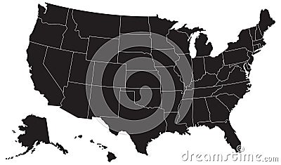 Usa Map Silhouette