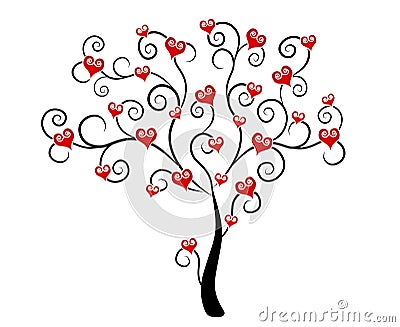 VALENTINE'S DAY HEARTS ON TREE CLIP ART (click image to zoom)