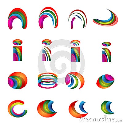 Logo Design  Alphabets on Free Stock Photography  Vector Alphabet Vibrant Logo Designs Version 2